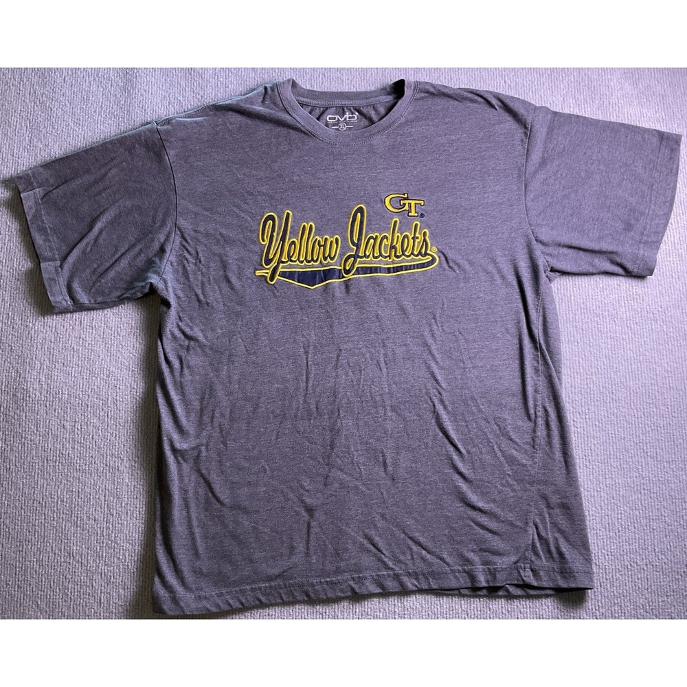 Georgia Tech Yellow Jackets Embroiderd XL T-shirt Gray College Team Fan
